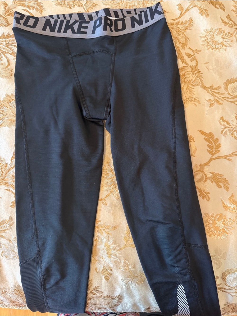 Nike Black and Gray Athletic Compression Shorts